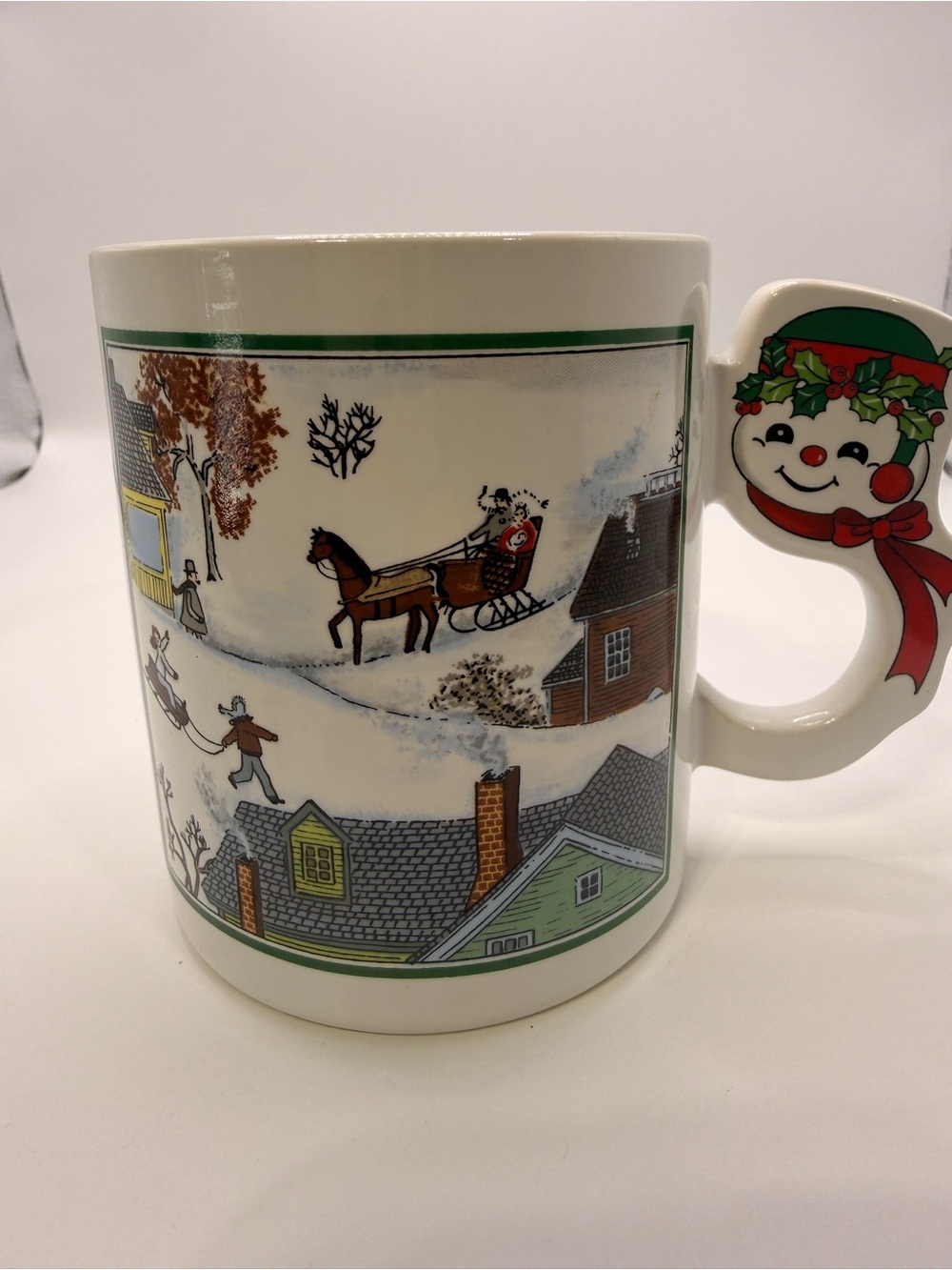 Snowman Mug Winter Christmas Coffee Cup Ceramic Japan